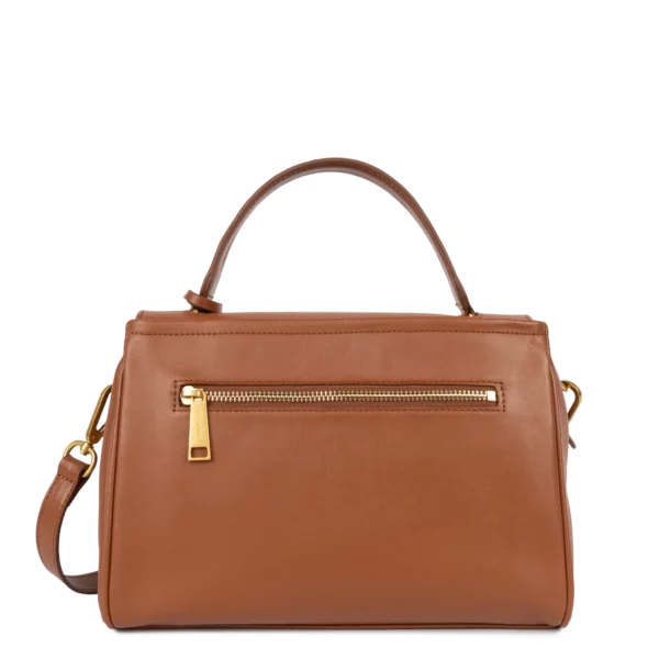 Sac cartable cuir cognac Lancaster Donna Grace