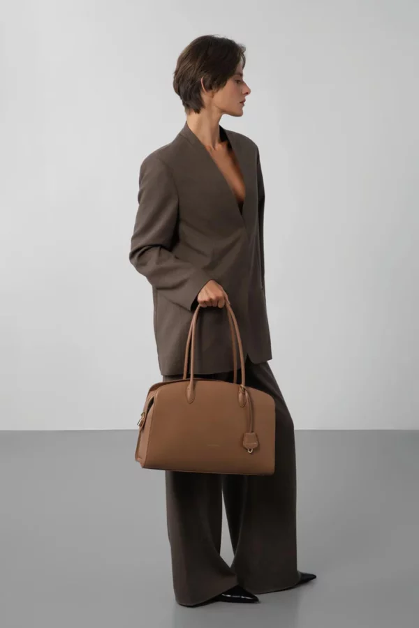 Grand sac cabas épaule Mademoiselle Bonnie Lancaster moka