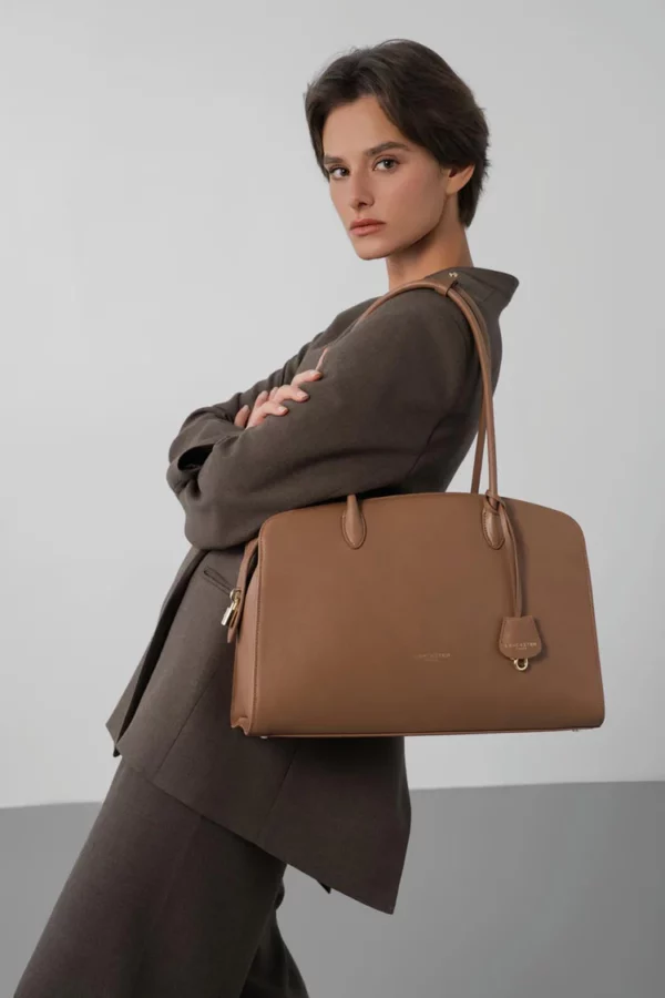 Grand sac cabas épaule Mademoiselle Bonnie Lancaster moka