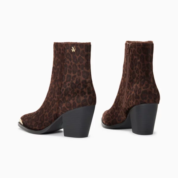 Bottines santiags Amandine léopard à talon Vanessa Wu