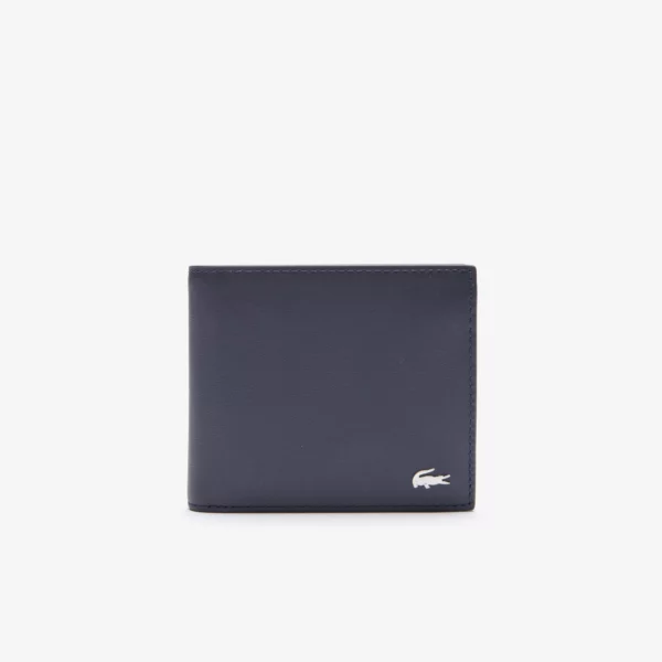 Portefeuille moyen FG en cuir Bleu Lacoste