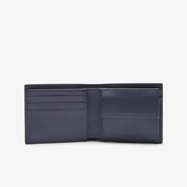 Portefeuille moyen FG en cuir Bleu Lacoste