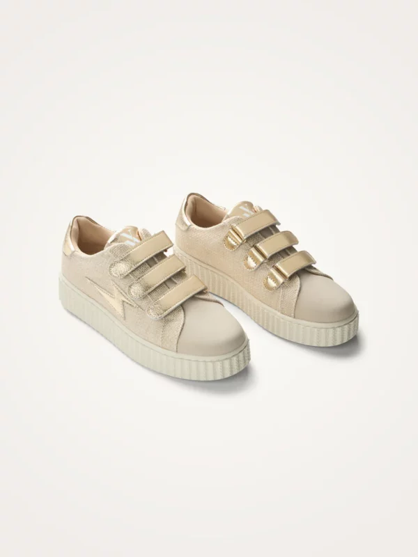 Baskets éclair beige et doré à scratchs Summer Vanessa Wu