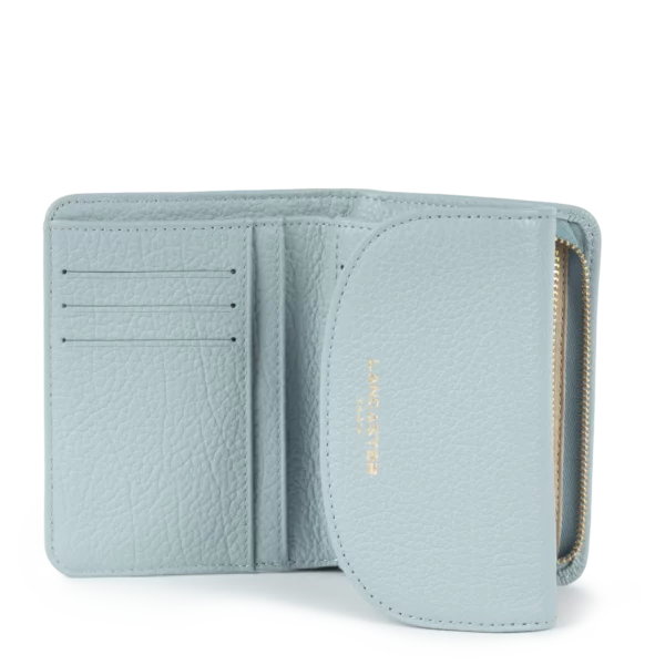 Portefeuille dos à dos femme cuir Dune Lancaster bleu fumé