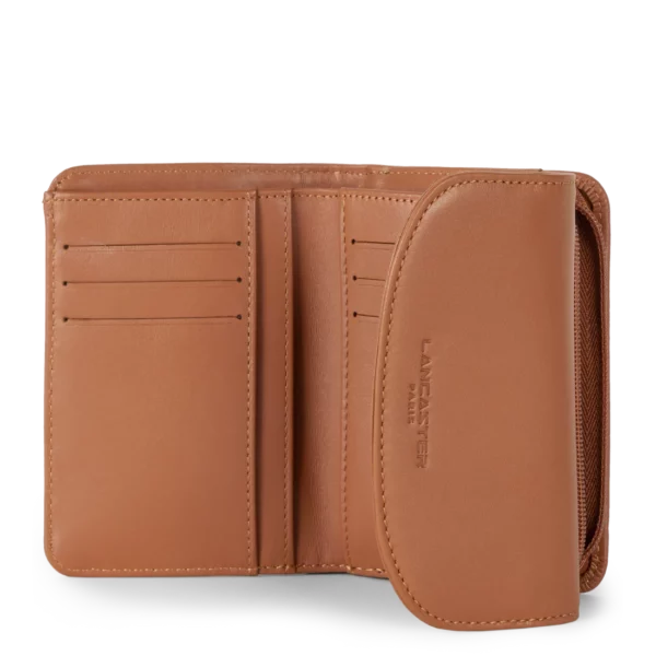 Portefeuille dos à dos femme cuir Paris PM Lancaster camel