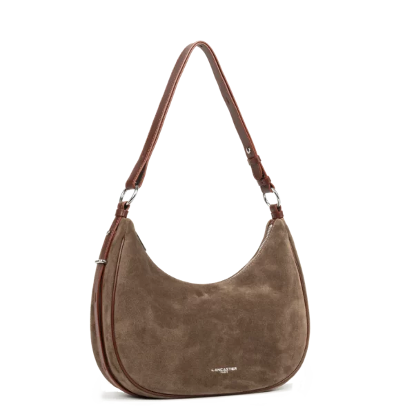 Grand sac besace suède Lancaster châtaigne