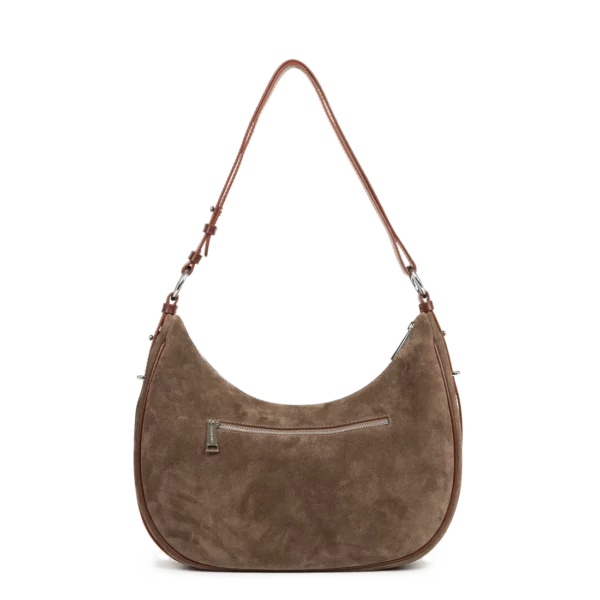 Grand sac besace suède Lancaster châtaigne