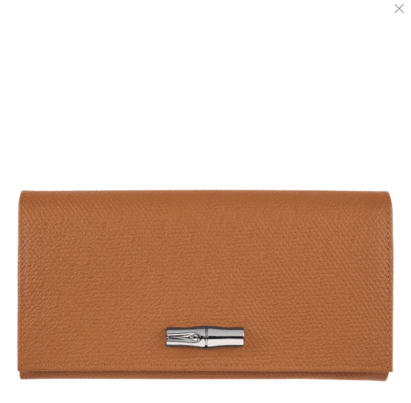 Portefeuille Long À Rabat Roseau Longchamp - naturel