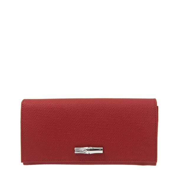 Portefeuille Long À Rabat Roseau Longchamp - rouge