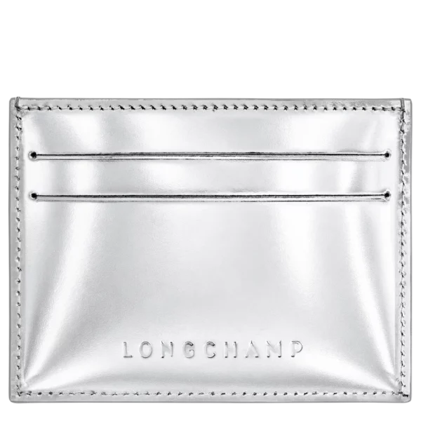 Porte-cartes Longchamp le Roseau cuir - argent