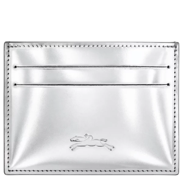 Porte-cartes Longchamp le Roseau cuir - argent