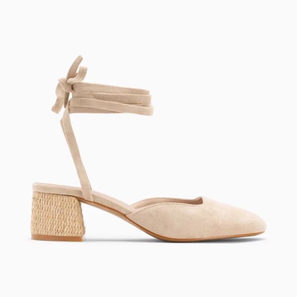 Sandales à talon Inna beiges à lacets Vanessa Wu