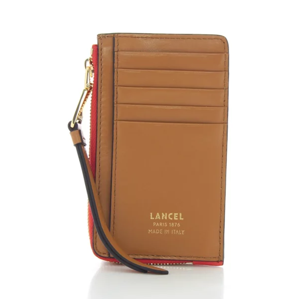Porte-cartes Origami Lancel orange/camel