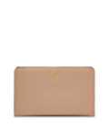 Portefeuille rectangulaire zippé BCBG cuir Lancel cappuccino
