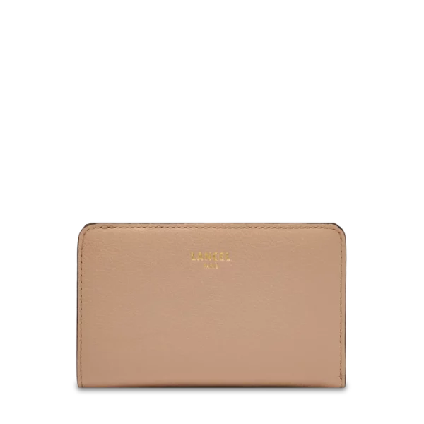 Portefeuille rectangulaire zippé BCBG cuir Lancel cappuccino
