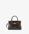 Petit sac à main cuir Exo Lancaster marron foncé