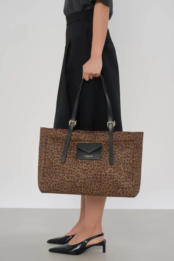 Sac cabas épaule Jungle Lancaster camel léopard