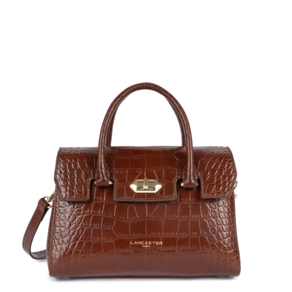 Petit sac à main cuir Exo Lancaster châtaigne