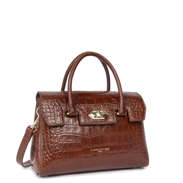 Petit sac à main cuir Exo Lancaster châtaigne