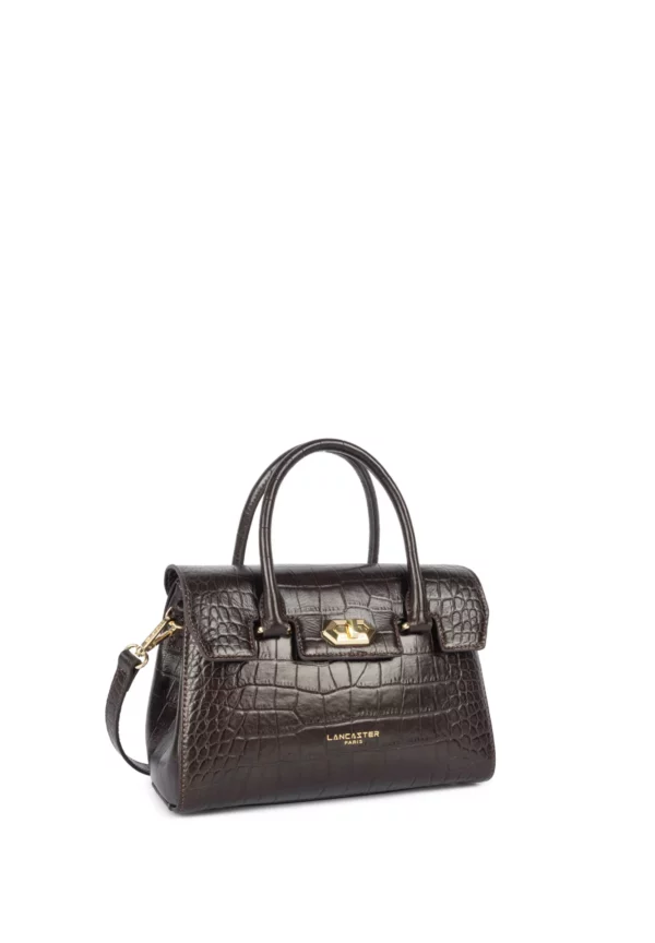 Petit sac à main cuir Exo Lancaster marron foncé