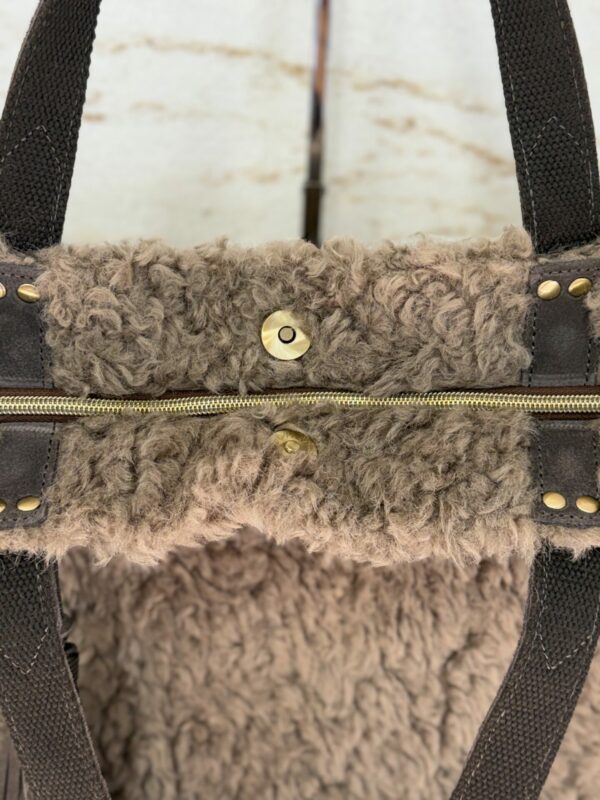 Sac cabas moumoute Nicole FR Mila Louise gris