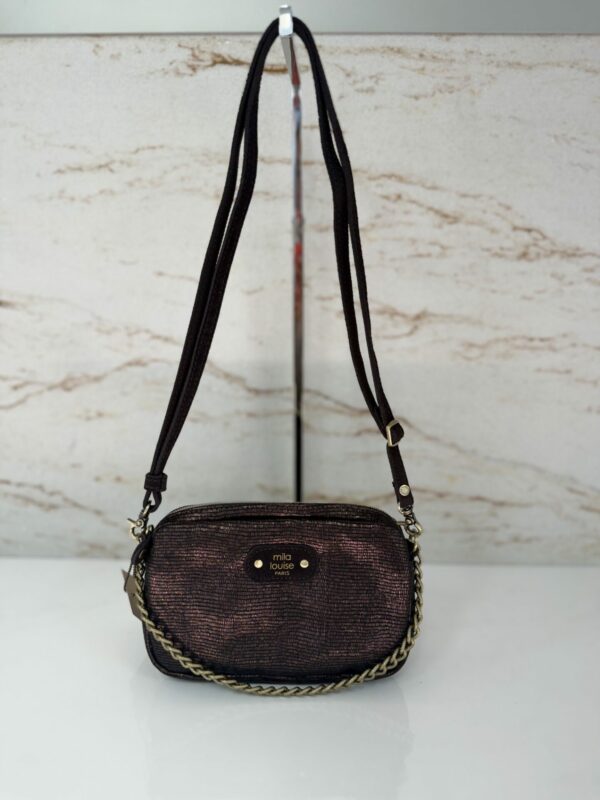 Mini sac pochette porté travers Trotty EP12 Mila Louise brun dark
