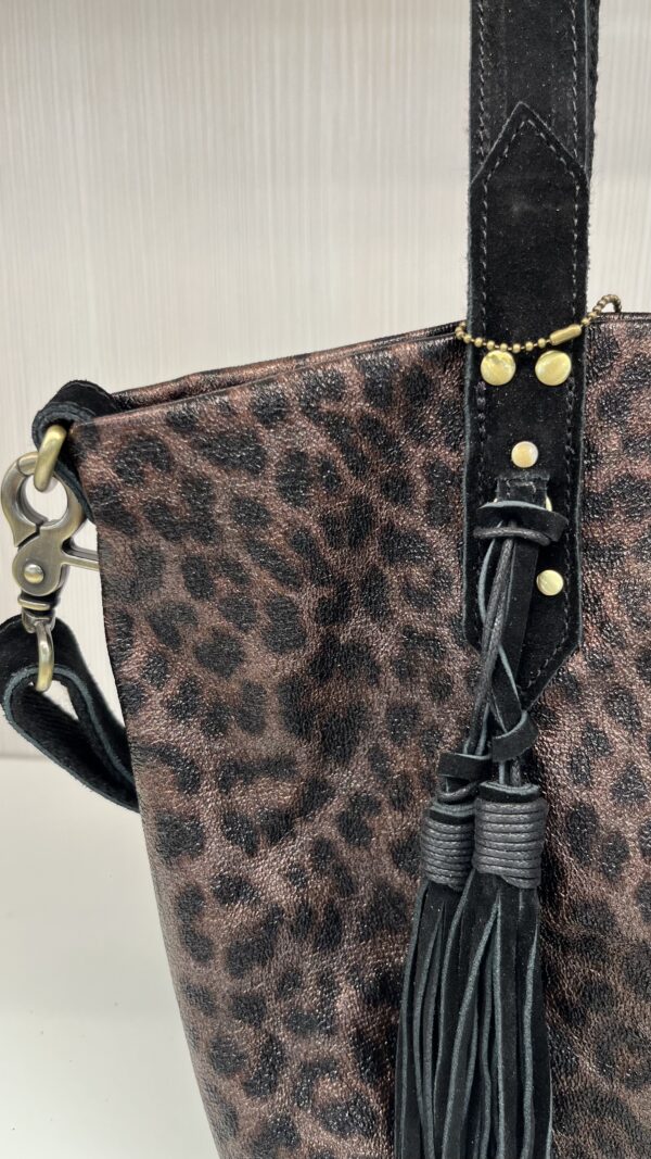 Sac cabas Nicole XS léopard Mila Louise noir