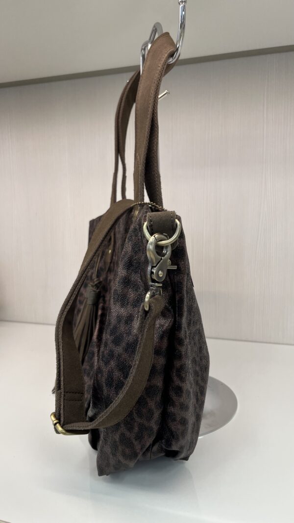 Sac cabas Nicole XS léopard Mila Louise fumé kaki