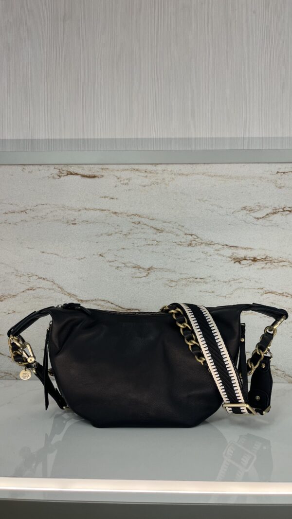 Sac besace Rubina C cuir Mila Louise noir
