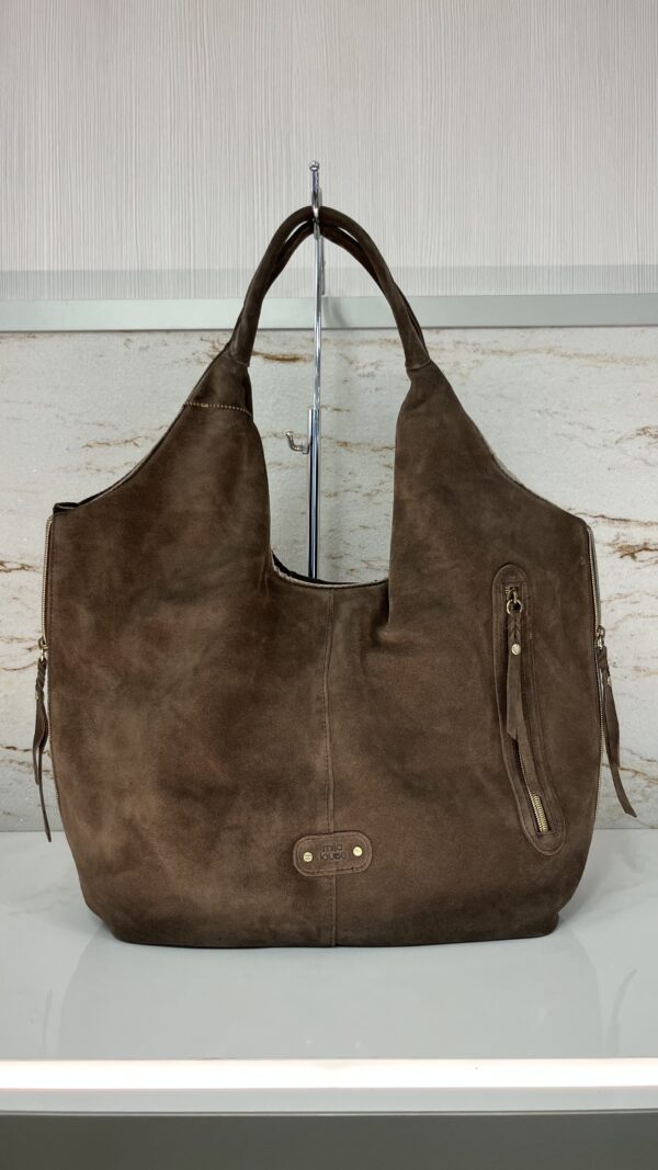 Sac hobo Philae V croûte de cuir Mila Louise fumé