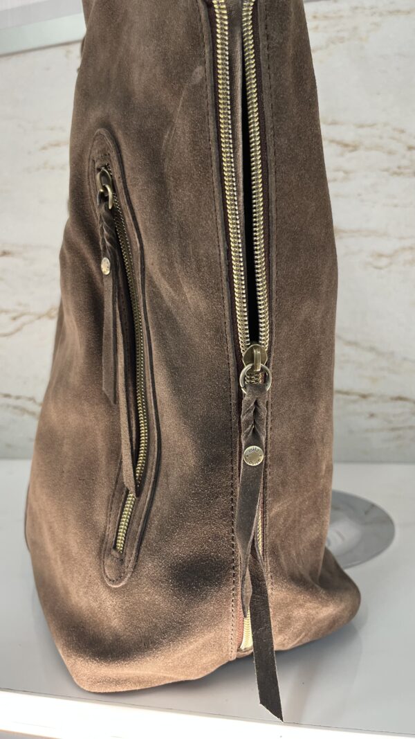 Sac hobo Philae V croûte de cuir Mila Louise fumé