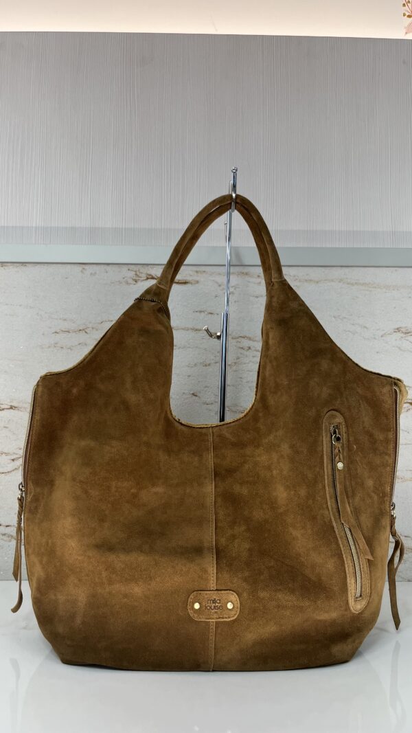 Sac hobo Philae V croûte de cuir Mila Louise ocre
