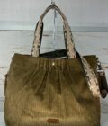 Sac cabas Maena en velours côtelé Mila Louise ocre