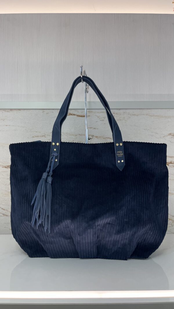 Sac cabas Nicole en velours côtelé Mila Louise