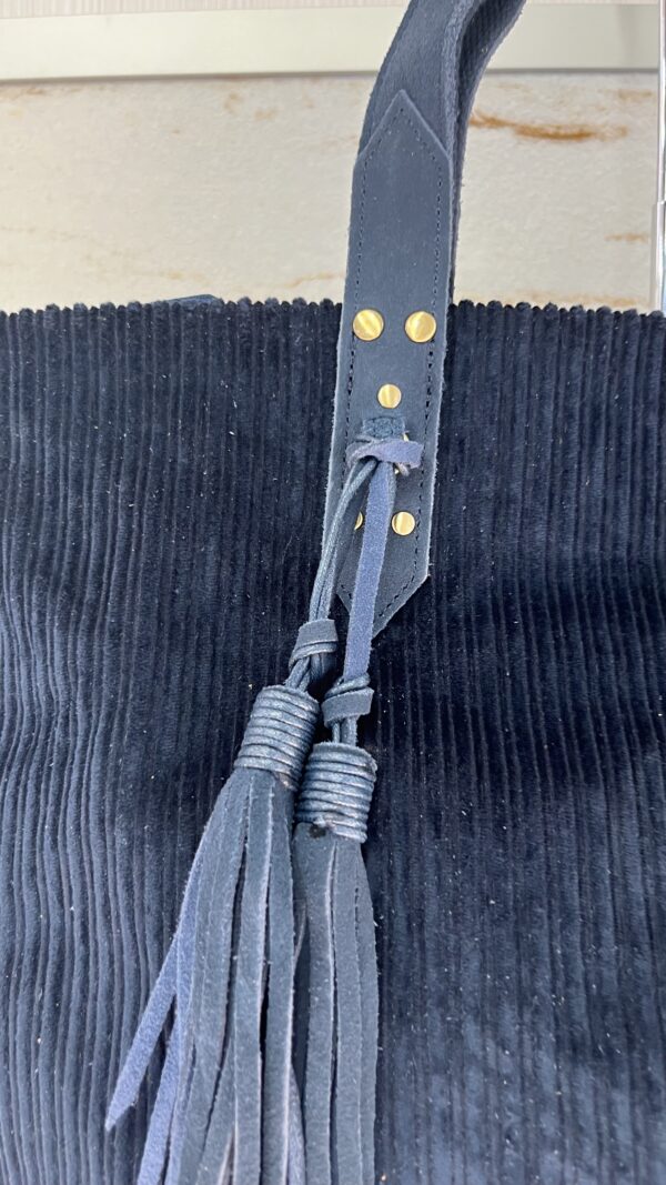 Sac cabas Nicole en velours côtelé Mila Louise