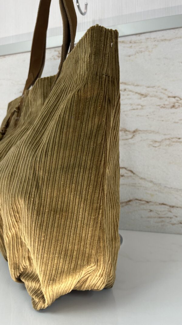 Sac cabas Nicole en velours côtelé Mila Louise ocre