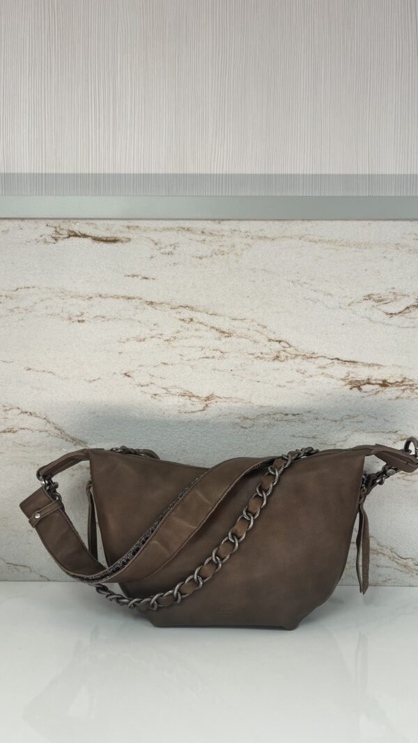 Sac besace Rubina C cuir fumé kaki Mila Louise