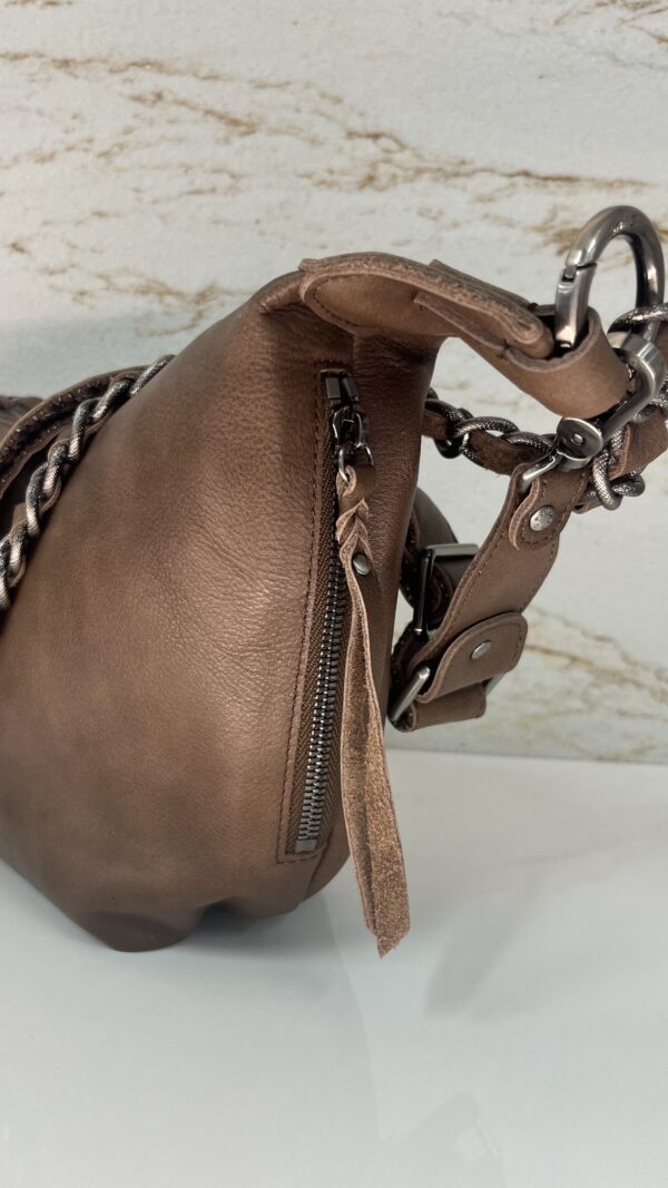 Sac besace Rubina C cuir fumé kaki Mila Louise