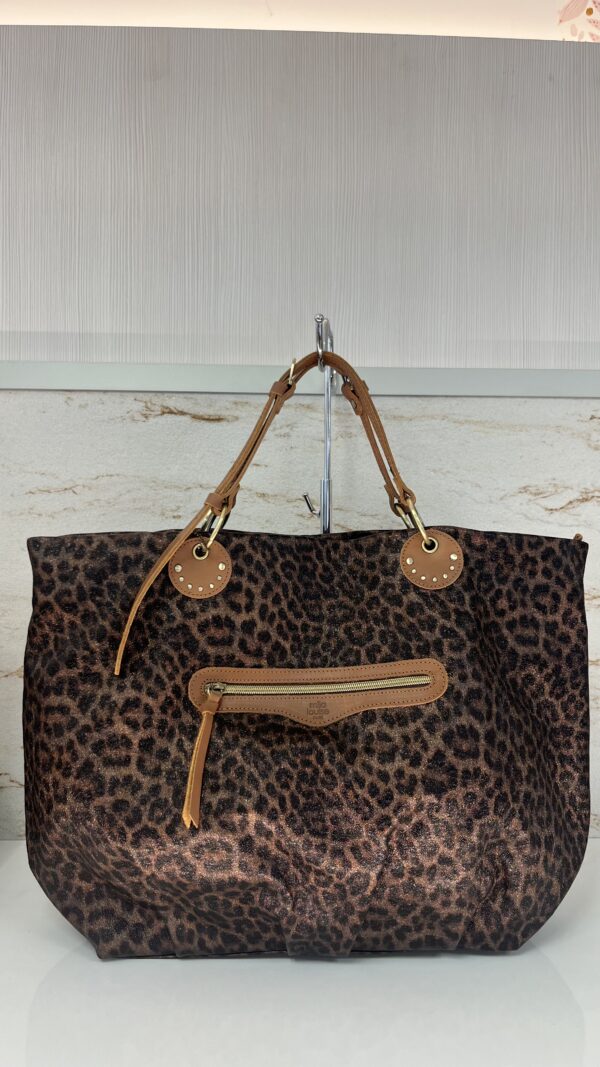 Sac cabas NISA LP2 léopard fumé kaki Mila Louise