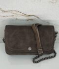 Sac pochette porté travers Odile V fumé kaki cuir Mila Louise