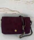 Sac pochette porté travers Odile V pourpre cuir Mila Louise