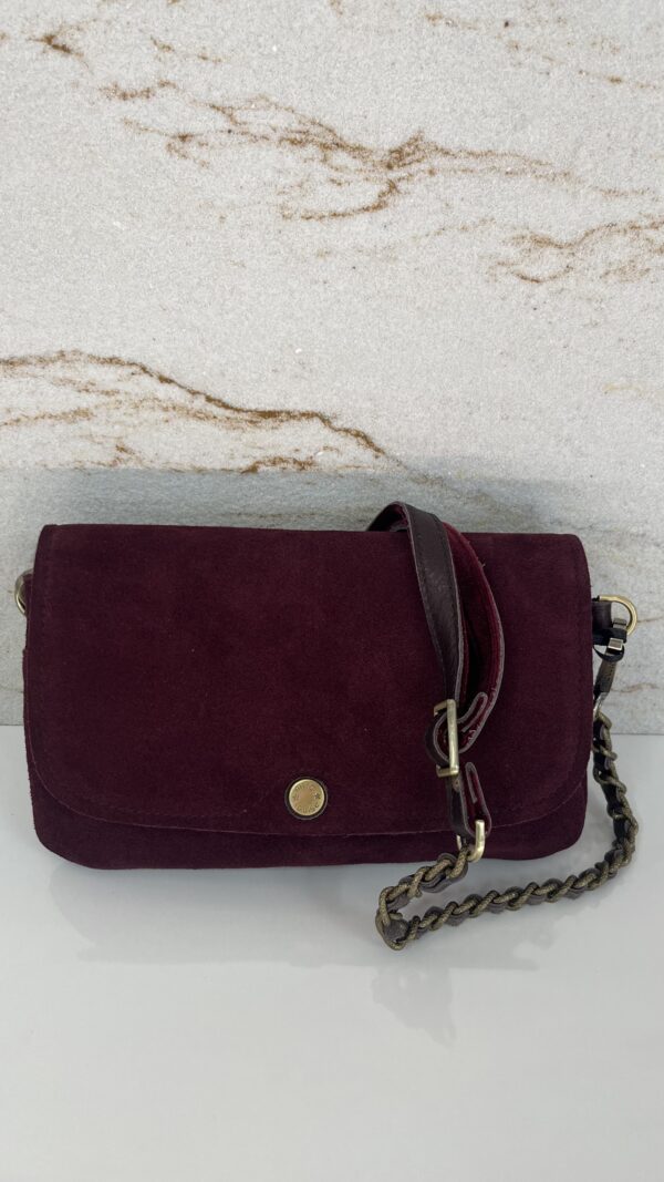 Sac pochette porté travers Odile V pourpre cuir Mila Louise