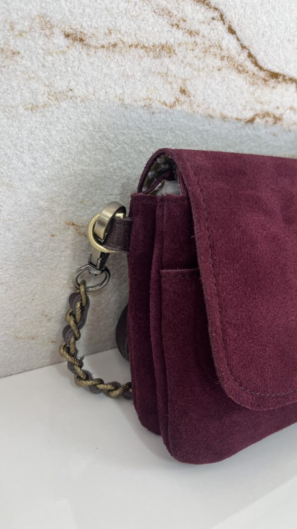 Sac pochette porté travers Odile V pourpre cuir Mila Louise