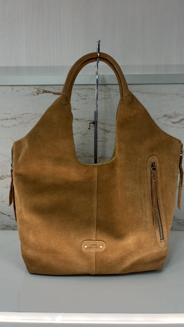 Sac hobo Philae V croûte de cuir Mila Louise ambre