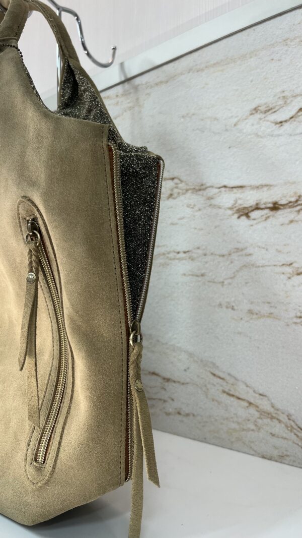 Sac hobo Philae V croûte de cuir Mila Louise oyster