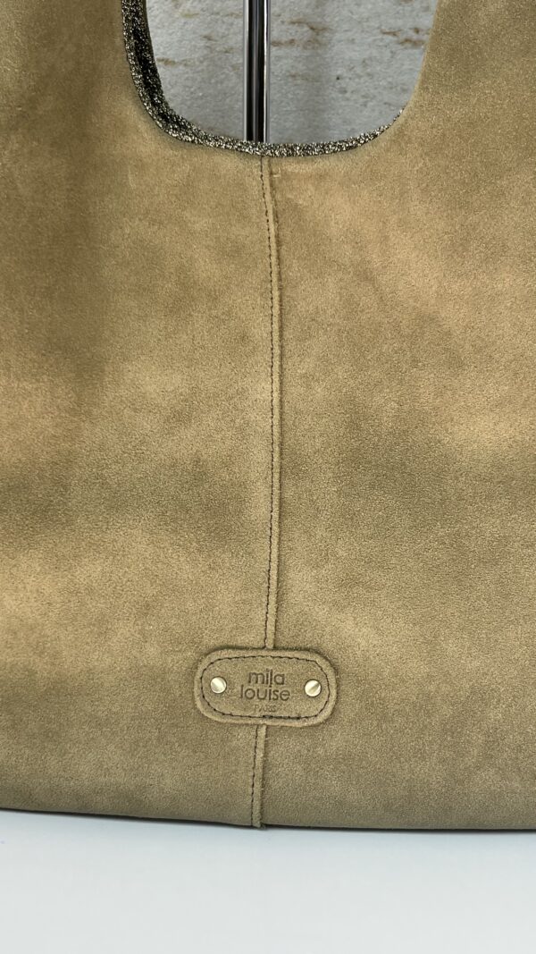 Sac hobo Philae V croûte de cuir Mila Louise oyster