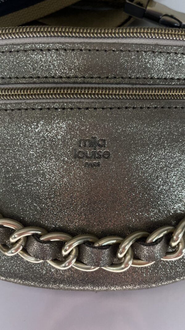 Sac banane Petra X Mila Louise cuir paillettes oyster