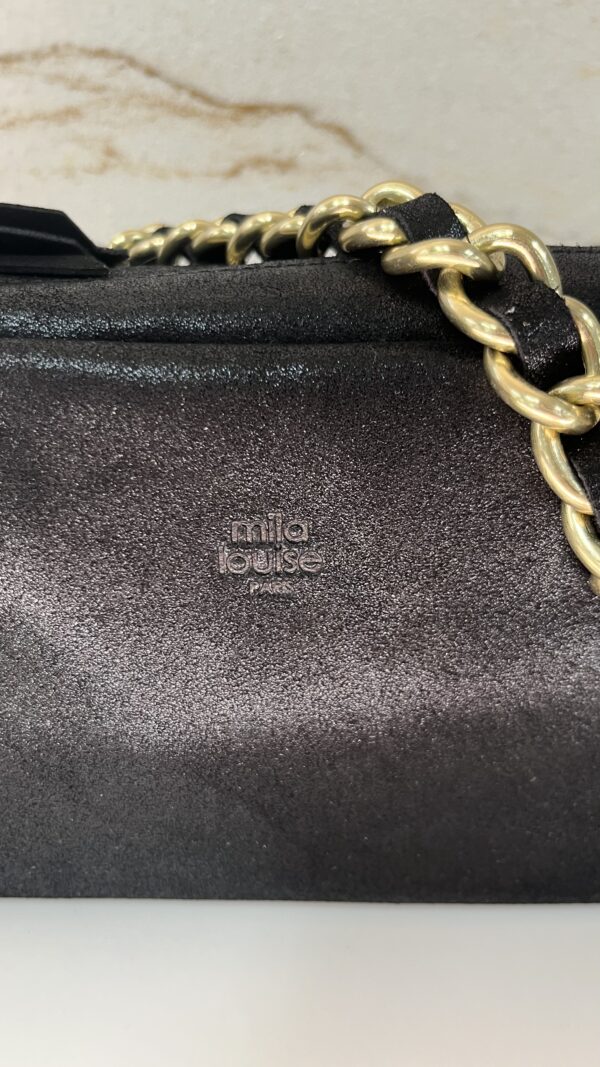 Sac besace Mama X effet pailleté Mila Louise noir