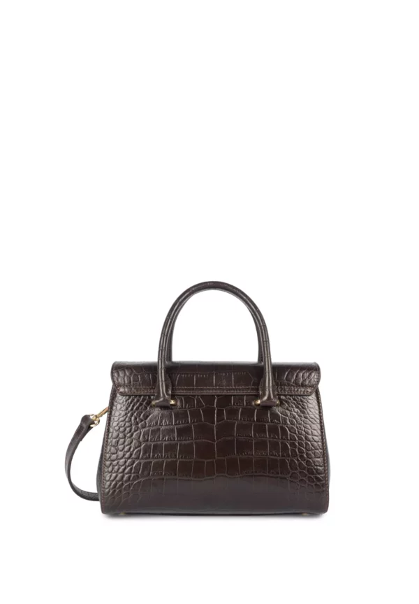 Petit sac à main cuir Exo Lancaster marron foncé