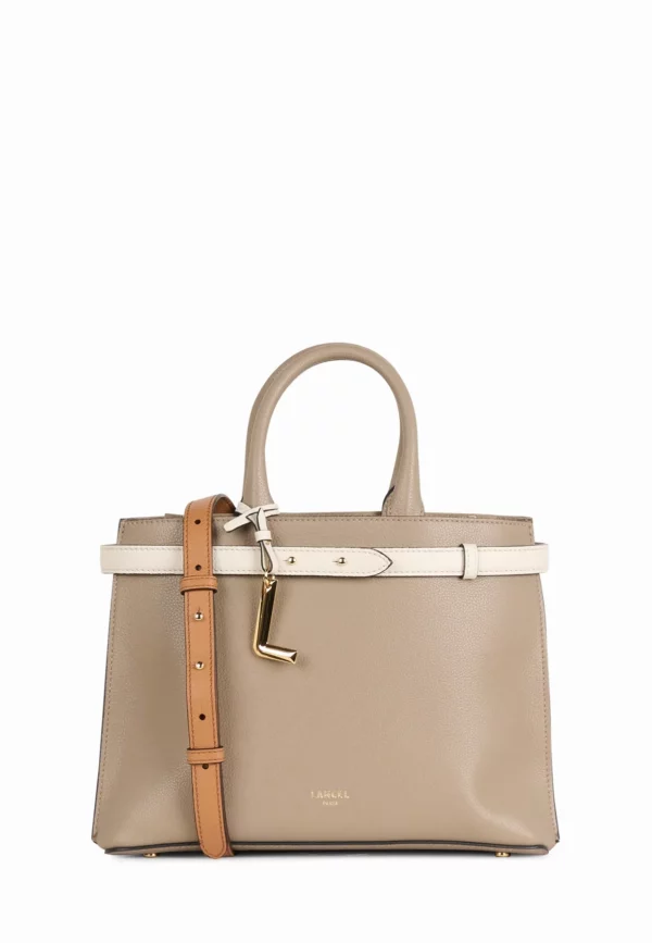 Sac à main cuir Faubourg M multicolore neige Lancel